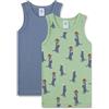 Sanetta Canottiera Intima da Ragazzo (Confezione Doppia) Verde e Blu, di Alta qualità e sostenibile, in Misto Cotone. Contenuto: Set da 2 Pezzi di Biancheria Intima per Ragazzi, Verde, 92