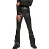 Urban Classics Ladies' Faux-Leather Flared Trousers Donna Pantaloni in Similpelle Nero Bootcut