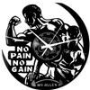 Instant Karma Clocks | Orologio da Parete Bodybuilding No Pain No Gain | Design Motivazionale per Palestra Culturismo