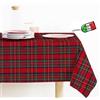Riad Arredo Tovaglia di Natale Rettangolare Tessuto Tinto Filo Originale Lurex Tartan Prodotta In Italia Tovaglia Natalizia Made In Italy (Rosso, 140 x 360 cm - 18/20 PERSONE)