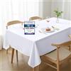Utopia Kitchen Tovaglia Antimacchia - 132 x 160 cm (Confezione da 2, Bianco) Lavabile in Lavatrice Copritavolo - Ottimo per Feste, Eventi, Matrimoni e Ristoranti (52 x 63 Pollici)