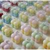 Generico Set di 30 bomboniere regalo per gli ospiti, candele piccole a bolle da 4,1 cm, con scatola di nastro per biglietti di auguri, mini candele profumate, bomboniere per feste CUBI BICOLORE