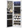 SONGMICS Portagioie da parete con specchio e illuminazione JJC93W, 37 x 120 x 10 cm - A
