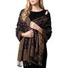 Achillea Sciarpa morbida e setosa reversibile paisley pashmina scialle avvolgente con frange, Navy, 28 W x 76L