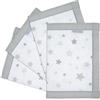 Airwrap - paraurti per letto, 4 lati, motivo stellato, colore: argento