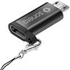 SONERO Adattatore USB OTG, da micro USB a presa USB-C, alluminio/nero