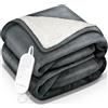 sinnlein coperta elettrica sinnlein® con spegnimento automatico 180x130cm grigio scuro | coperta elettrica riscaldata con 9 impostazioni di temperatura | coperta coccolosa lavabile per letto, divano | coperta elettrica con timer display digitale