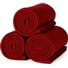 ALCLEAR A3B set di coperte in pile, 3 pezzi, bordeaux, 130x160 cm