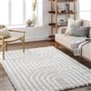 Livabliss Christinia Moderno Rectangle Tappeto | Bianco, Grigio chiaro | 160x220cm | Soggiorno e Camera da Letto | Tessuto a Macchina Polipropilene