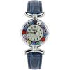 GlassOfVenice Orologio Murano Millefiori con cinturino in pelle - Blu multicolore