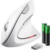 Trust Verto Mouse Verticale Wireless, Mouse Ergonomico senza Filo, Bianco