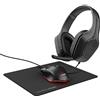 GXTrust Tridox Pacchetto Gaming 3-in-1 Cuffie Mouse Tappetino, Nero