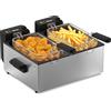 Tristar Friggitrice Doppia in Acciaio Inox, Capacità 2 x 3 L, Doppio Termostato, Vasche Separate, Per Patatine e Snack, FR-9332