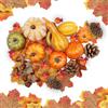 LYNBLY Mini zucche artificiali, Zucca autunno set, 96 Pezzi Mini Zucche Foglie d'Acero Ghiande Artificiali Pigne Decorazioni Autunnali di Halloween, Ringraziamento Autunno Raccolta Puntelli