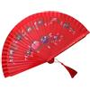 Tmboryuu Ventaglio da ballo spagnolo tradizionale a doppia faccia in seta con elegante decorazione floreale articoli per feste decorativo pieghevole