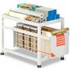 Avilia - Organizer Cucina Salvaspazio con Cassetto Estraibile e Ripiano Superiore in Ferro, Multiuso per Sottolavello, Dispensa e Bagno, Facile da Montare, Robusto e Compatto (Bianco)