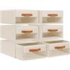 DIMJ Cassettiera Scrivania per Armadio Interno - Organizzatore Cassetti Impilabile, con Finestra Trasparente, Scatola Porta Oggetti Organizer Cassetti per Ufficio, 40 x 32 x 17 cm, Beige, 4 Tiroirs