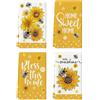Gimifukim Strofinacci Allegri per Piatti, Asciugamani da Cucina Estivi in Microfibra, Stracci Asciuganti per Cucina con Motivi di Api e Girasoli, 4 Pezzi 45x65 cm, Idea Regalo