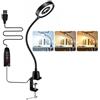 Akynite Lampada da Scrivania USB con Pinza e Cavo, 3 Colore 10 Intensità, 600lm, Luce Manicure da Tavolo, Lampada Collo di Cigno Flessibile per Leggere Cucire Lavoro, Nera