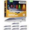 YiLaie Luci solari per recinzioni esterne, aggiornate 2000 mAh, 7 colori e 8 modalità di illuminazione, impermeabile IP67, luci RGB per recinzione per cortile, parete, gradino, patio, ringhiera