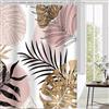 Uiiooazy Tenda Doccia Antimuffa, Tenda da Doccia 180x220cm Rosa Boho Style Tropicale Foglie di Palma Giungla Tende da Bagno Tessuto Lavabile Impermeabile Poliestere Tende Vasca da Bagno con 12 Anelli