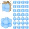 Malloom Set di 30 piccole candele per gli ospiti, in confezione grande, 1,57 x 1,38, con biglietti per feste di nozze, battesimi, regali di ringraziamento (blu)