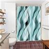 Uiiooazy Tenda da Doccia Antimuffa 150x180cm Verde Acqua Righe Blu Sfumata | Tenda Doccia Astratta Gradiente Striscia Turchese Impermeabile Tessuto Poliestere Lavabile per Vasca da Bagno con 10 Anelli