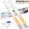 LROLTEF Luce LED Sottopensile Armadio con Sensore Movimento 40CM 3 Color | 2200mAh Luce Lampada Armadio Dimmerabile Magnetica Ricaricabile per Cucina Adesiva Scale Soggiorno Camere da Letto 2P Argento