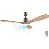Cecotec Ventilatore da soffitto EnergySilence Aero 5290 Golden Pro. 35 W con motore DC e 52" e luce LED, 5 velocità di funzionamento, altezza di 15 cm o 25 cm, funzione estate/inverno