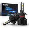 BEAMFLY Lampadine LED H7 16000LM, Kit di Conversione per Fari Alogeni Auto, Luce Abbagliante o Anabbagliante 12V, Lampade 100W Alta Potenza, Nero, 6000K Luci Bianca Forte Fredda
