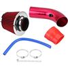 Ausla Filtro Aria Sportivo Universale, Kit Tubo Aspirazione Aria Fredda 76 mm in Alluminio Rosso per Auto