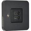 Scanstrut SC-TILE-20 Presa di Ricarica USB-C Doppia da Incasso 10-32 V | Fino a 36 W a 12 V/60 W @ 24 V | Profilo Ultra Basso 40 mm | Lunetta Nera | Caricatore USB-C Interno per Marine e Camper