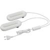 TFA Dostmann Asciugascarpe elettrico, scaldascarpe, 98.1129.02, per scarpe in pelle, scarpe da calcio, stivali, calore a 360° a 55 °C, timer automatico, bianco
