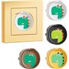 CBRVTY 4 copripresa di tipo F con dinosauro, copertura decorativa in silicone, previene il contatto dei bambini, protezione per presa (4 colori dinosauri)