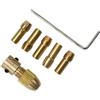 Yuanpgky Set di 7 pinze per trapano in ottone, 0,5-3 mm, per mini mandrini, rame