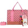 Fritzi aus Preussen Fritzi x Frida Kahlo Tote Bag Limited Canvas borsa shopper donna grande canvas borsa a spalla capiente con cerniera borsa a mano lavoro shopping 29,5 x 40 x 14 cm - Rosa, Turchese, Beige, Viola, Verde
