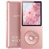 AGPtek A02PL - Lettore MP3, 70 ore di riproduzione, lettore musicale con suono senza perdita, supporta fino a 128 GB (oro rosa, 64 GB)