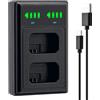 BCMCZCDC Caricabatterie per batteria NP-FW50 (Dual USB), compatibile con Sony ZV-E10 ILCE Alpha 6000 6100 6300 6400 6500 A33 A35 A37 A55 | 7 7II 7R 7RII 7S II III | DSC RX10 | NEX ecc. w w
