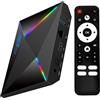 GimeBox R69 Plus Android Box 14.0 TV Box con 4GB RAM 64GB ROM Box Quad-core 64-bit ARM Cortex-A53 Supporto 6K Dual Wi-Fi 2.4G/5.8G, BT 5.0 LAN 1000M