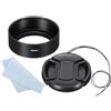 PATIKIL 43mm Paraluce Superficie Opaca Standard Antiriflesso Interno Nero | 52mm Tappo Obiettivo, Panno Pulizia, per Obiettivo Fotocamera