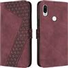 OKZone Cover per Xiaomi Redmi Note 7 Pro/Note 7/Note 7S, Custodia a Libro in Pelle Protettiva Folio Portafoglio con Chiusura Magnetica e Slot per Carte Wallet Case Flip Cover (Rosso)