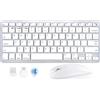 nasi Tastiera e mouse wireless per Mac, tastiera Bluetooth ricaricabile e mouse compatibile con Apple Macbook iMac iPad (argento)