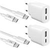 Ysevnotan Pacchetto di 2 caricabatterie USB C 25W, adaptatore di alimentatore caricabatteria rapido per Samsung Galaxy S25/S24/S23/S22/S21, A56, A55, A54, A16, A15, con cavi di caricamento da 2m