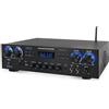 Pyle Amplificatore Audio a 4 Canali con Bluetooth per Home Theater e Karaoke, 800 Watt Picco, 2 Ingressi Microfono con Riverbero e Ritardo, MP3, USB, SD, AUX, RCA, FM