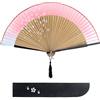 FSROOMZ FSR00MZ Ventaglio pieghevole giapponese rosa fiore di ciliegio in lino e bambù