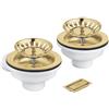 GROHE 40997AL0 - Set di scarico per lavello da cucina a una vasca (con coperchio troppopieno e filtro a cestello), colore: oro spazzolato