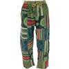 GURU SHOP Pantaloni da yoga patchwork Goa, pantaloni larghi da uomo, cotone, abbigliamento alternativo