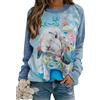 ZICUE Donna Girocollo alla Moda Loose Sportswear Morbido Maglione Casual Plus Size Cute Bottom Top