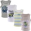 Yintry Ragazzi Girocollo Gilet Intimo, T-Shirt Senza Maniche Traspirante, Canottiere per Bambini in Morbido Cotone, Canottiere per Bambini Bianche o Stampate per 2-10 Anni