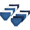 Belvian Confezione da 10 slip da bambino, 100% cotone, morbidi e traspiranti, da 2 a 16 anni, Blu Bianco Mix, 2-3 Years